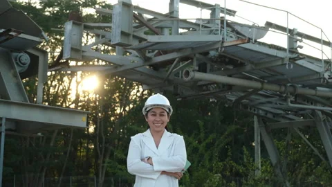 Portrait of professional Asian mining engineer in workplace. Stock Footage 229705364