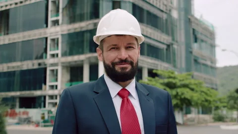 Portrait of Professional Heavy Industry Engineer Worker Wearing Safety Uniform Stock Footage 165842532