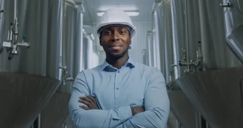 Portrait of professional industry engineer. Technician engineer wearing safety Stock Footage 164521060