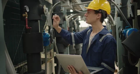 Portrait Professional Inspector Engineer foreman in hardhat working checking the Stock Footage 217371009