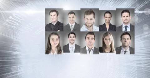 Portrait profiles of different people 写真素材