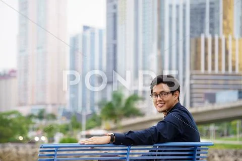 Portrait of proud and confident asian office worker Stock Photos