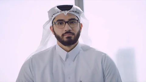 Portrait of a Qatari man. Stock Footage 129382543