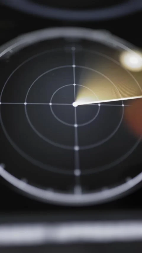 Portrait radar beam predicts orbital intersection Stock Footage 342498772