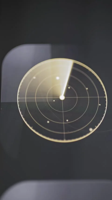 Portrait radar icon scans surrounding space Stock Footage 342496977