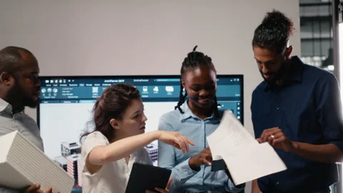 Portrait of real estate developers team planning a high density housing project Stock Footage 316793846