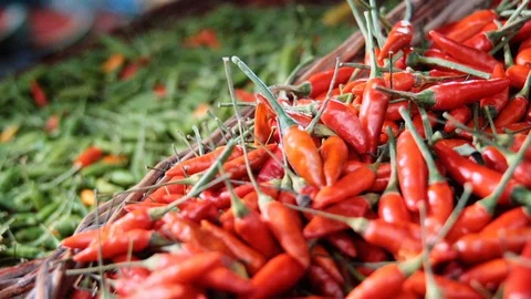 Portrait of red peppers 3 Video stock 128010890