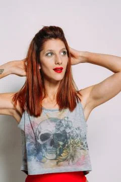 Portrait of a redhead woman. Stock Photos