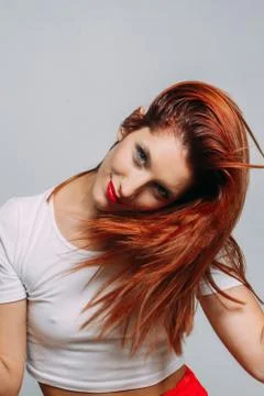 Portrait of a redhead woman. Stock Photos