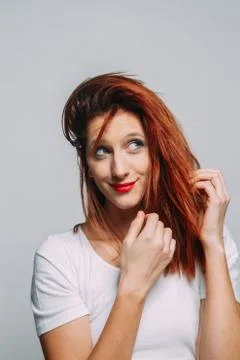 Portrait of a redhead woman. Stock Photos