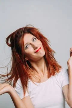 Portrait of a redhead woman. Stock Photos