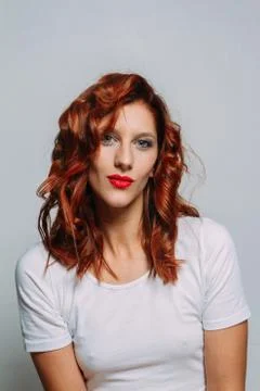 Portrait of a redhead woman. Stock Photos