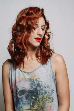 Portrait of a redhead woman. Stock Photos