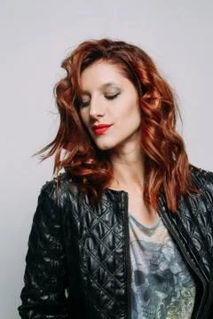 Portrait of a redhead woman. Stock Photos