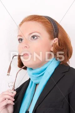 Portrait of a redheaded woman business Stock Photos