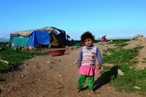 Portrait of refugees Stock Photos