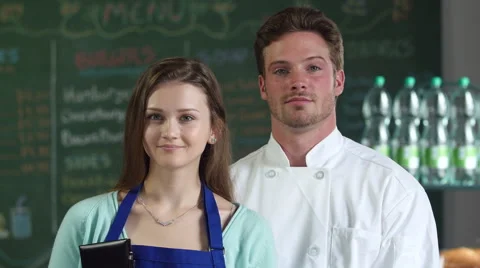 Portrait of Restaurant workers close up Stock Footage 51439958