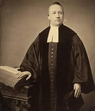Portrait of Rev. L. Schouten Hz., Born 1828, reformed pastor in Utrecht (1... Stock Photos