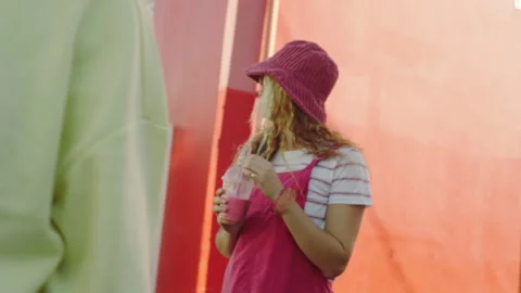 Portrait of a rollerskating girl Stock Footage 279378943