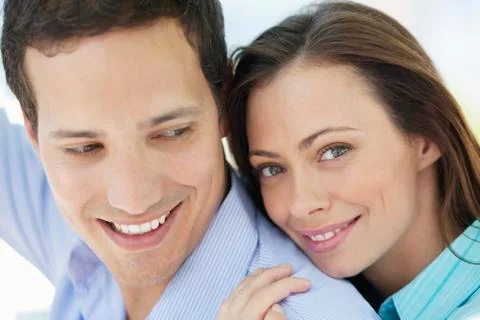 Portrait of a romantic couple Stock Photos