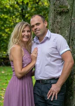 Portrait of a romantic, loving couple. A man and a woman Foto stock
