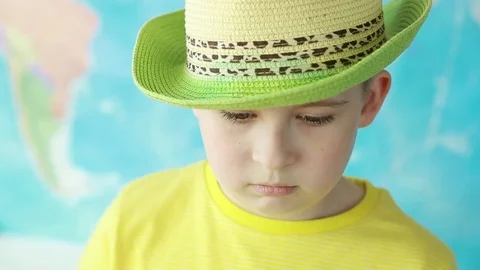 Portrait of a sad child  Stock Footage 78717331