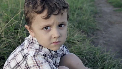 Portrait of sad little boy Stock Footage 70962019