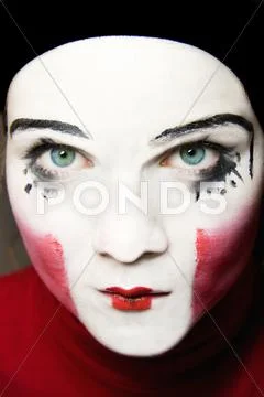 Portrait of the sad mime Stock Photos