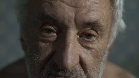 Portrait of a sad old man 스톡 동영상 112063639