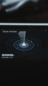 Portrait scan system uses a rotating radar beam around a central vessel icon Stock Photos