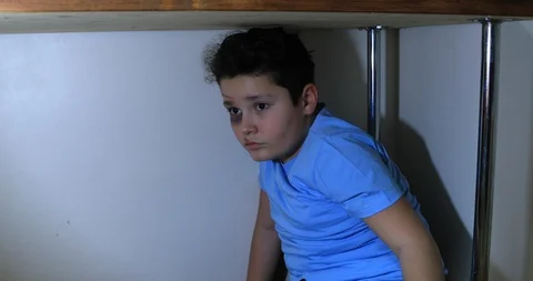 Portrait of a scared child with physically abused 2 Stock-Footage 86293067