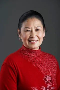 Portrait of senior Asian woman Stock Photos