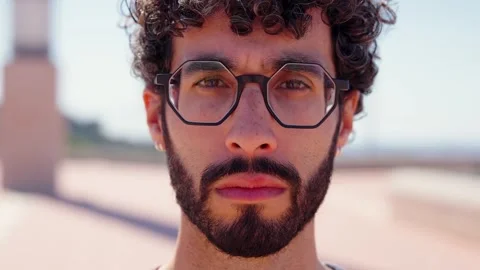 Portrait of serious bearded man Stock Footage 270020186