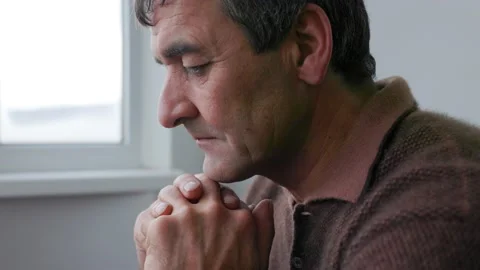 Portrait of serious elderly man in his home. Stock Footage 169749042