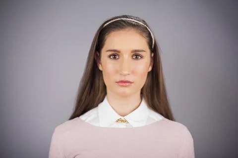 Portrait of serious pretty model posing Stock Photos