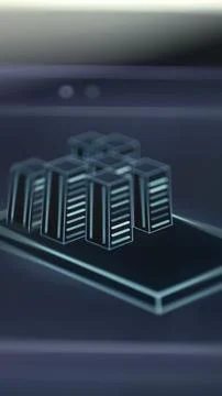 Portrait server rack opens data center controls Stock Photos