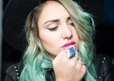 Portrait session with alternative model Stock Photos