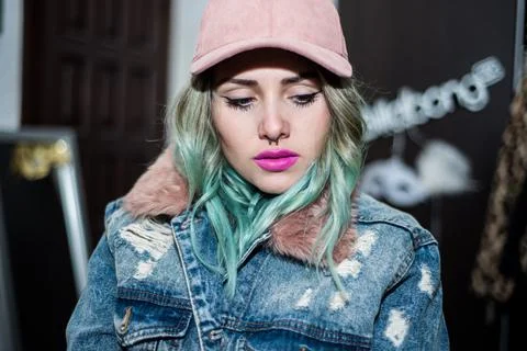 Portrait session with alternative model Stock Photos