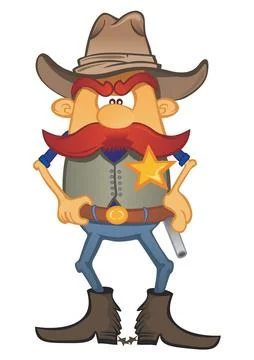 Portrait of sheriff Stock Illustration