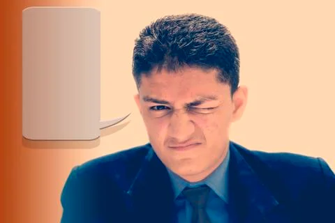 Portrait shot exhausted of apprentice young businessman isolated on the gradient Stock Photos