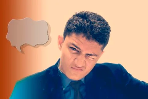 Portrait shot exhausted of apprentice young businessman isolated on the gradient Stock Photos