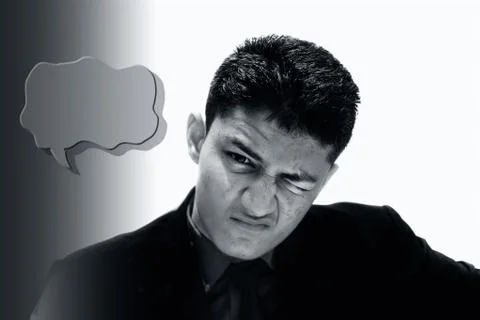 Portrait shot exhausted of apprentice young businessman isolated on the gradient Stock Photos