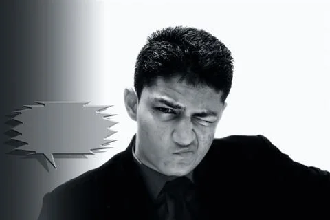 Portrait shot exhausted of apprentice young businessman isolated on the gradient Stock Photos
