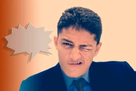 Portrait shot exhausted of apprentice young businessman isolated on the gradient Stock Photos