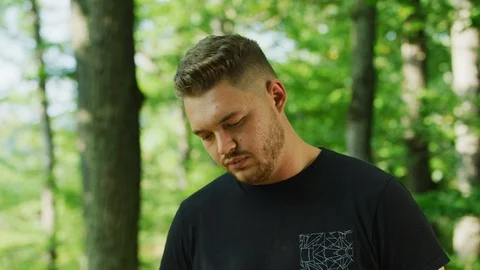 Portrait of a shy man Stock Footage 99967946