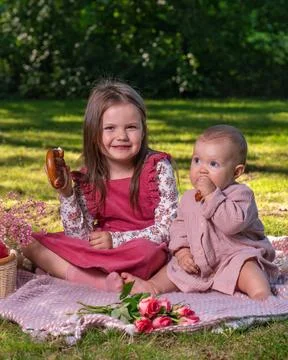 Portrait of sisters. Stock Photos