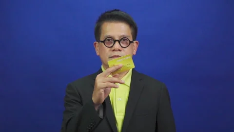 Portrait of smart middle-aged asian confident successful businessman Stock Footage 219469006