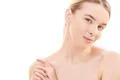 The portrait of the smile woman on the white background Photo