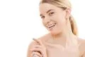 The portrait of the smile woman on the white background Photo