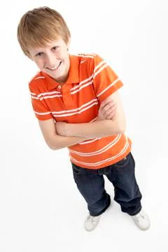 Portrait Of Smiling 12 Year Old Boy Stock Photos
